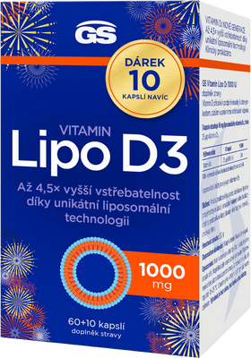 GS Vitamín Lipo D3, 1000 IU, 70 kapsúl