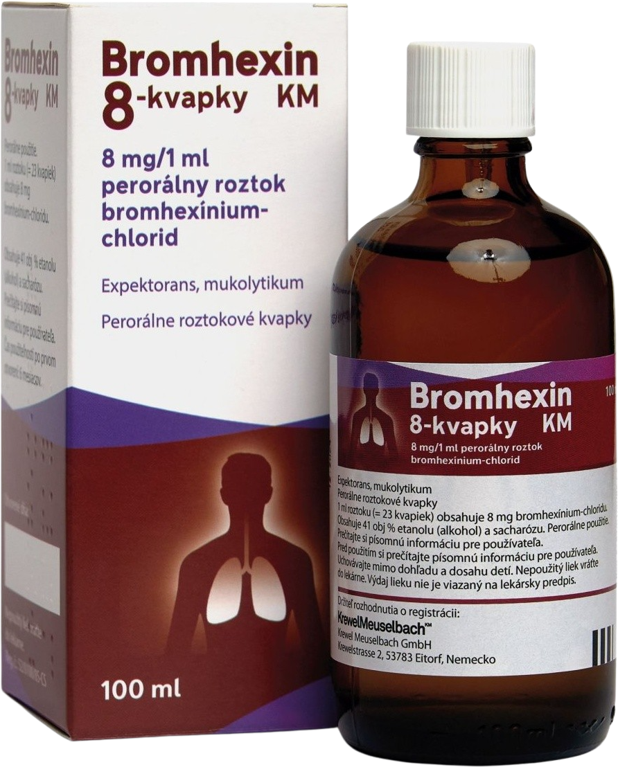 Bromhexin 8-Kvapky KM sol por 100 ml