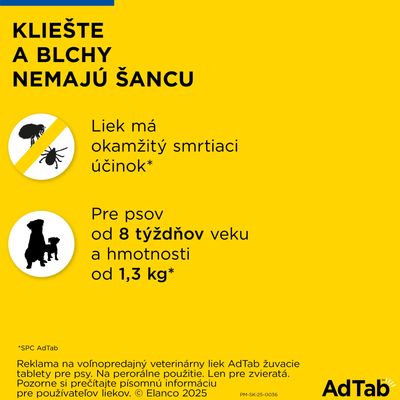 AdTab 450mg Žuvacia tableta pre psov 11-22kg