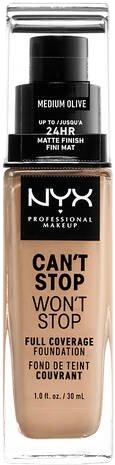 NYX Professional Makeup Can't Stop Won't Stop 24-hodinový vysoko krycí make-up - 09 Medium Olive 30 ml