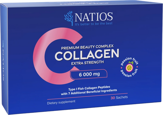 Natios Kolagén Premium Beauty Complex, Komplex pre krásu, 6 000 mg 30