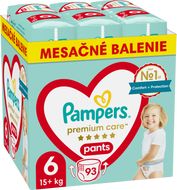 Pampers Premium Care Plienkové Nohavičky, veľkosť 6, 15kg+ 93 ks