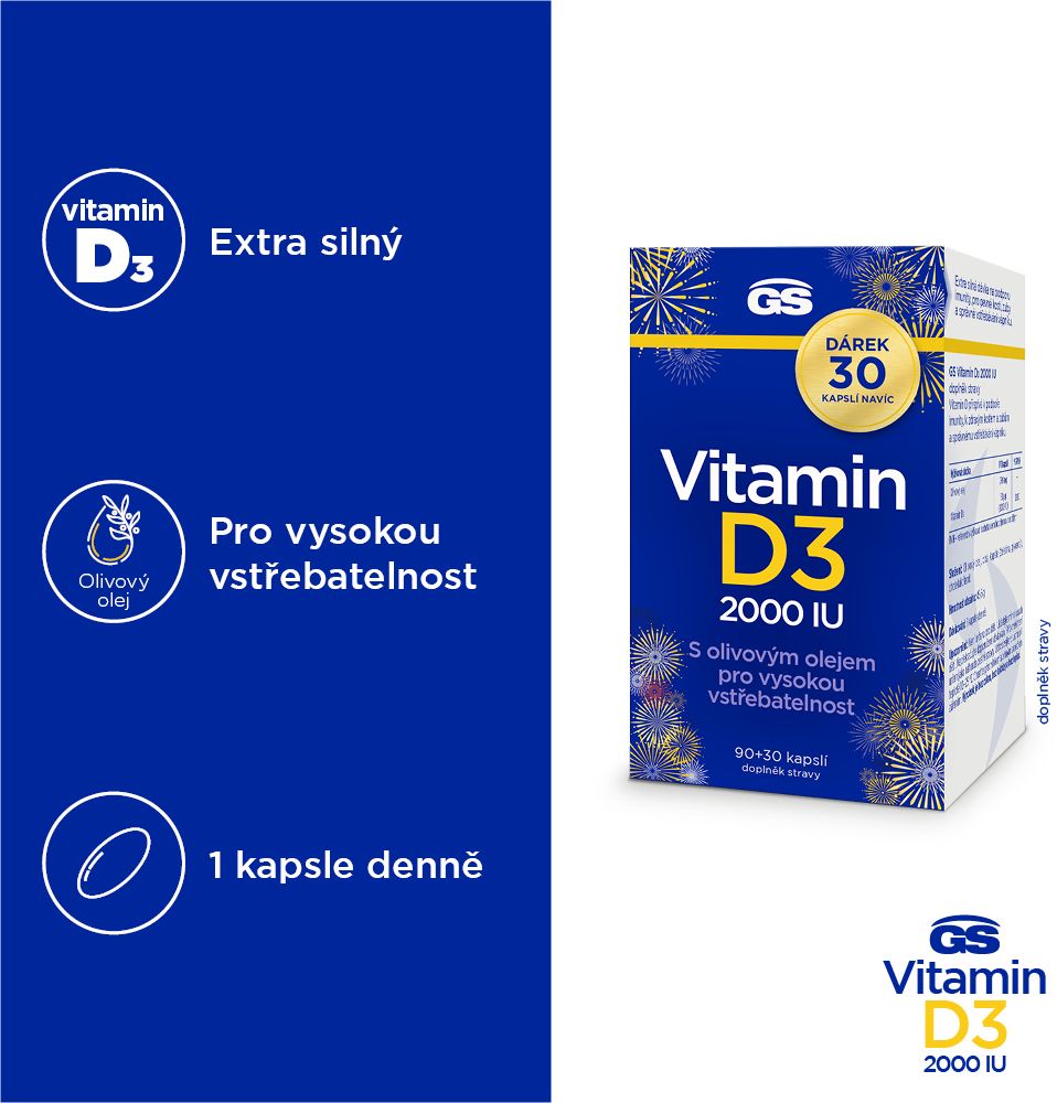GS Vitamin D3 120 kapsúl