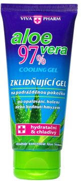 Vivaco VIVAPHARM Aloe vera chladivý gél 97% po opaľovaní v tube 100 ml