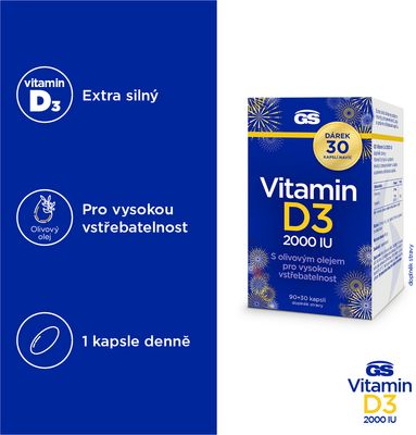 GS Vitamin D3 120 kapsúl