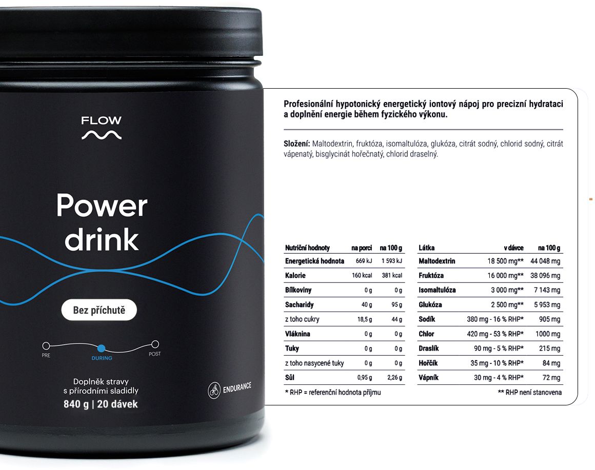 Flow Power drink 2.0 - Bez príchute 860 g
