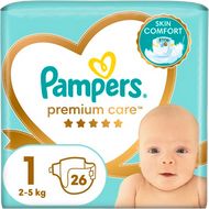Pampers Premium Care S1, 2 - 5 kg, 26 ks