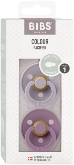 BIBS Colour symetrické cumlíky z prírodného kaučuku veľkosť 1, Fossil Grey / Mauve 2 ks