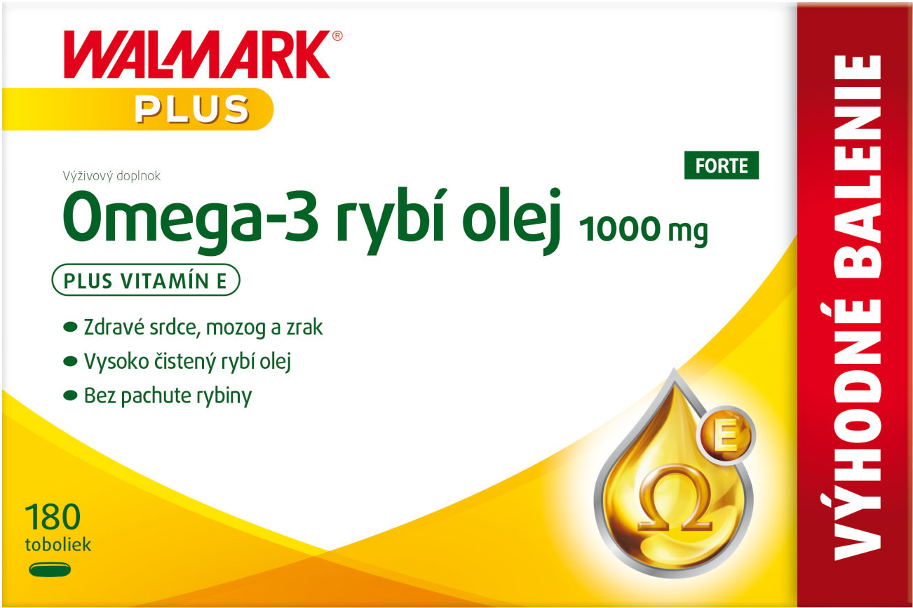 Walmark Omega 3 rybí olej FORTE 180 kapsúl