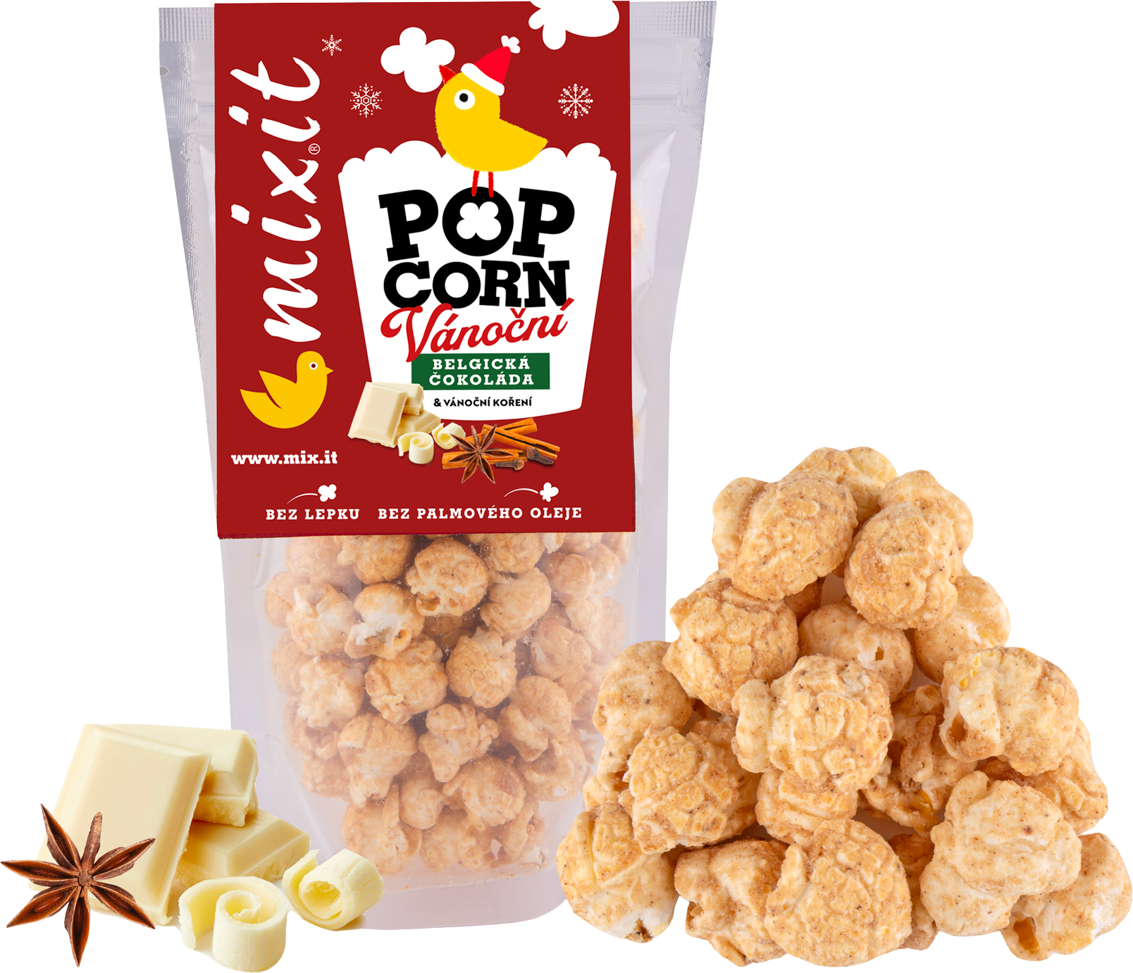 Mixit popcorn – Biela čokoláda a perníkové korenie 60 g