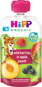 HiPP BIO 100% ovocie Jablko-Broskev-Lesné ovocie 100 g