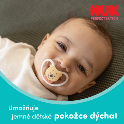 Nuk Cumlík Perfect Match AIR DISNEY Medvedík Pú GREY 6-18m BOX