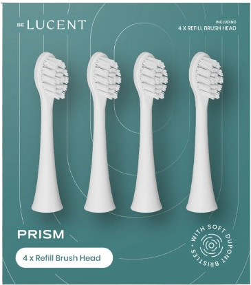 Be Lucent Prism Sonic Toothbrush Heads, white 4 ks