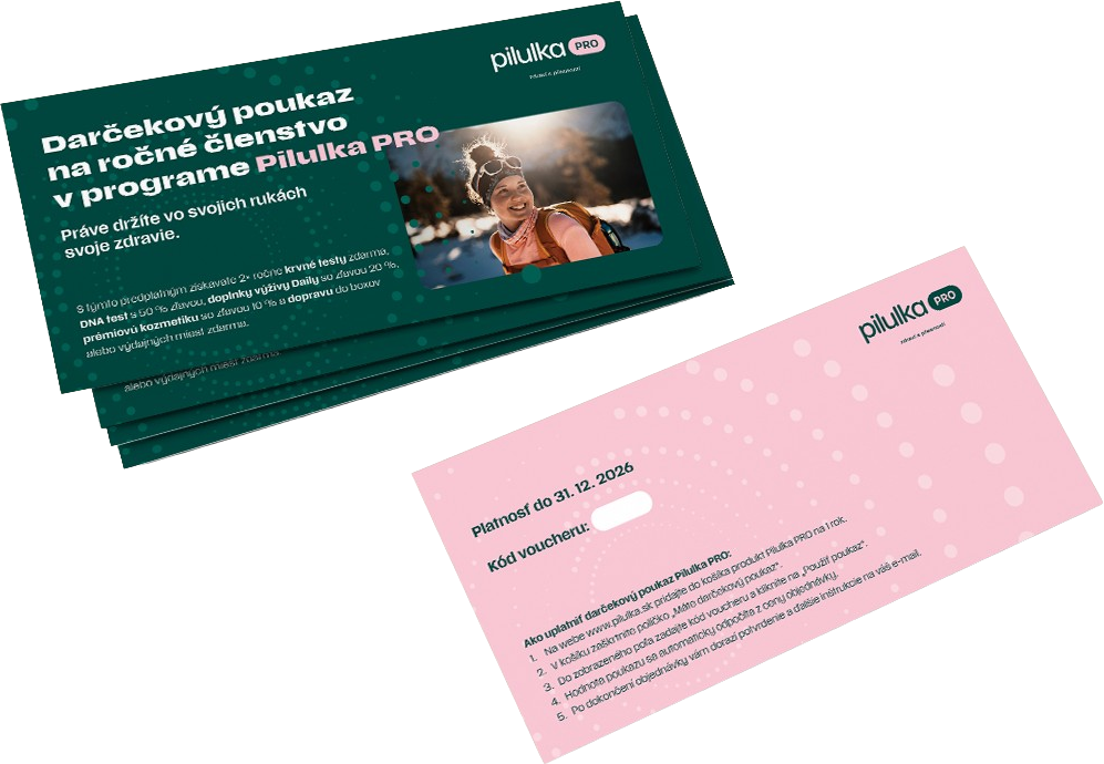 Pilulka PRO na rok ako darček – poukaz fyzicky v obálke