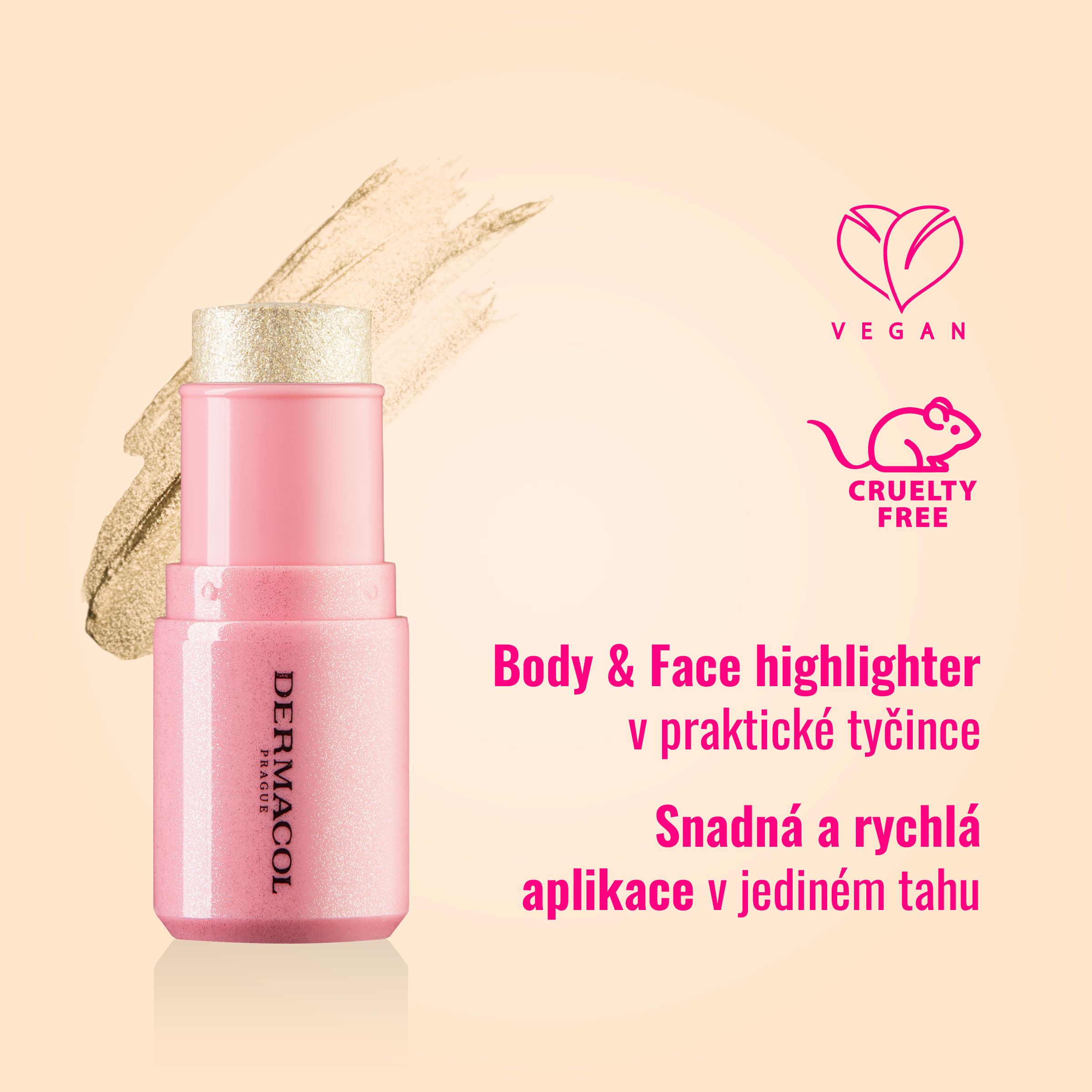 Dermacol Beauty Stick 02 Gold Diamond Effect 7 g