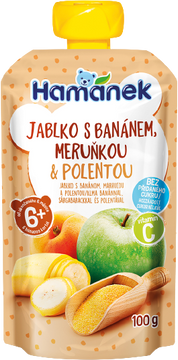 Hamánek Jablko s banánom, marhuľou a polentou 100 g