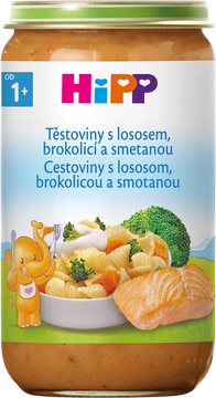 HiPP BIO Menu cestoviny s lososom, brokolicou a smotanou 250 g