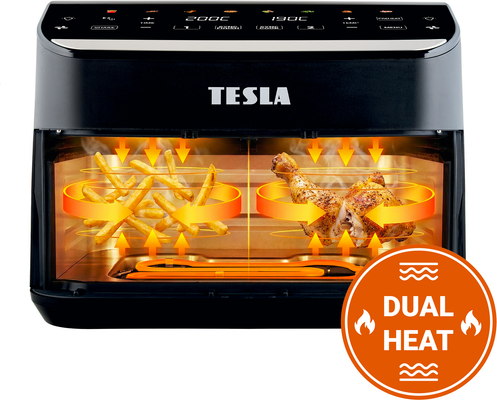 Tesla AirCook DualHeat QD464 XXL - multifunkčná duálna digitálna teplovzdušná fritéza
