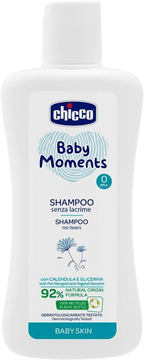 Chicco Šampón na vlasy Baby Moments 92 % prírodných zložiek 200 ml