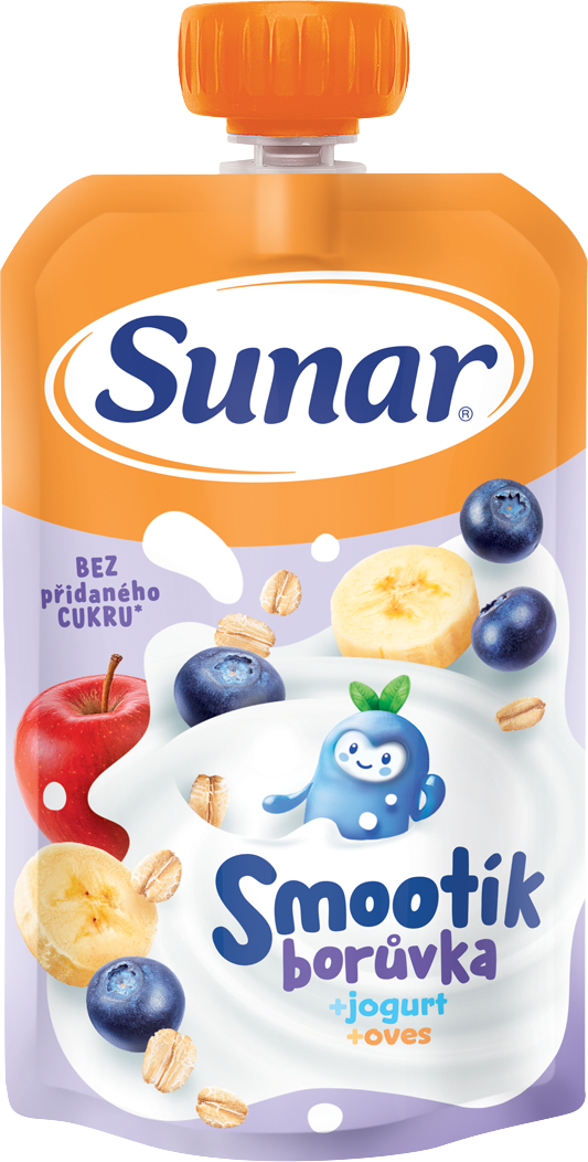 Sunar Smootík detské vrecko čučoriedka, jogurt, ovsené vločky 12m+ 120 g