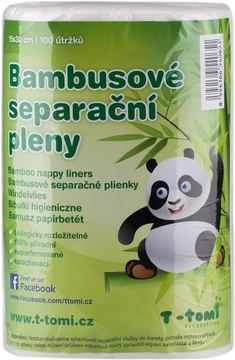 T-Tomi Bambusové separačné plienky, /rola 15 x 30 cm 100 ks
