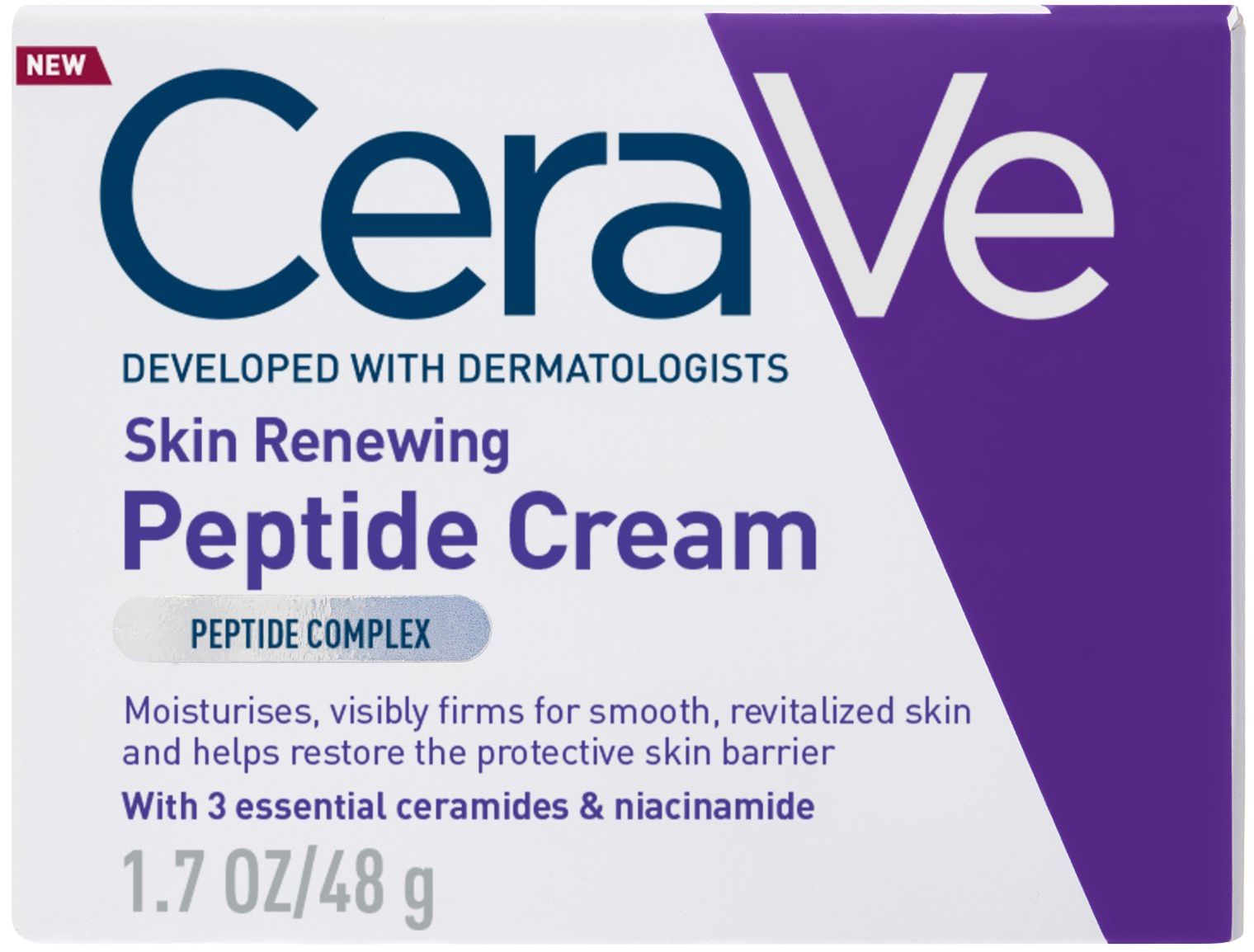 CeraVe peptidový krém pre obnovu pleti s 3 esenciálnymi ceramidmi a niacínamidom 48 ml