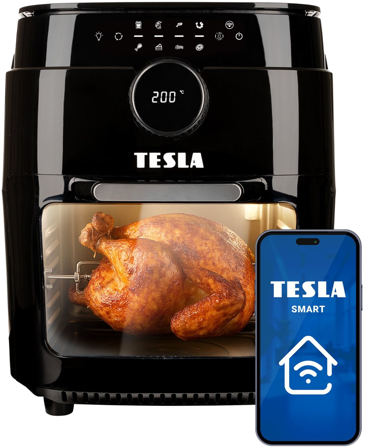 Tesla AirCook & Grill QG800 WiFi - multifunkčná digitálna teplovzdušná fritéza s grilom