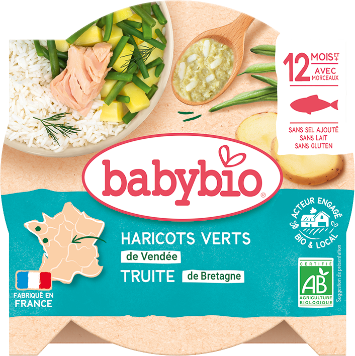 Babybio zelenina s pstruhom a štipkou kôpru 230 g
