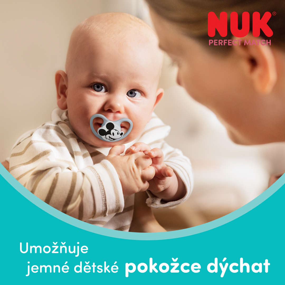 Nuk Cumlík Perfect Match AIR DISNEY Mickey RED 0-6m BOX