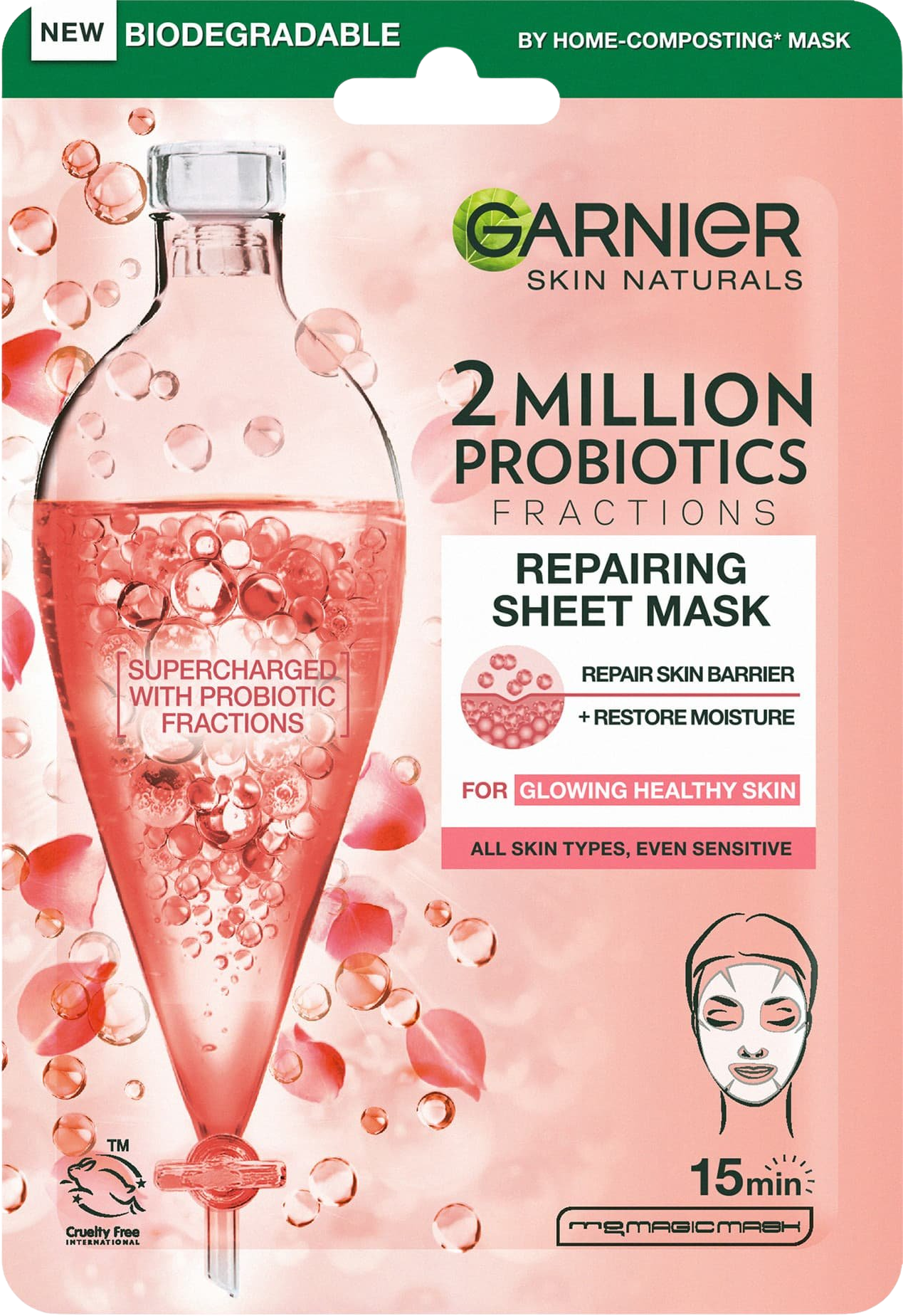 Garnier Skin Naturals textilná maska s probiotickými frakciami 22 g