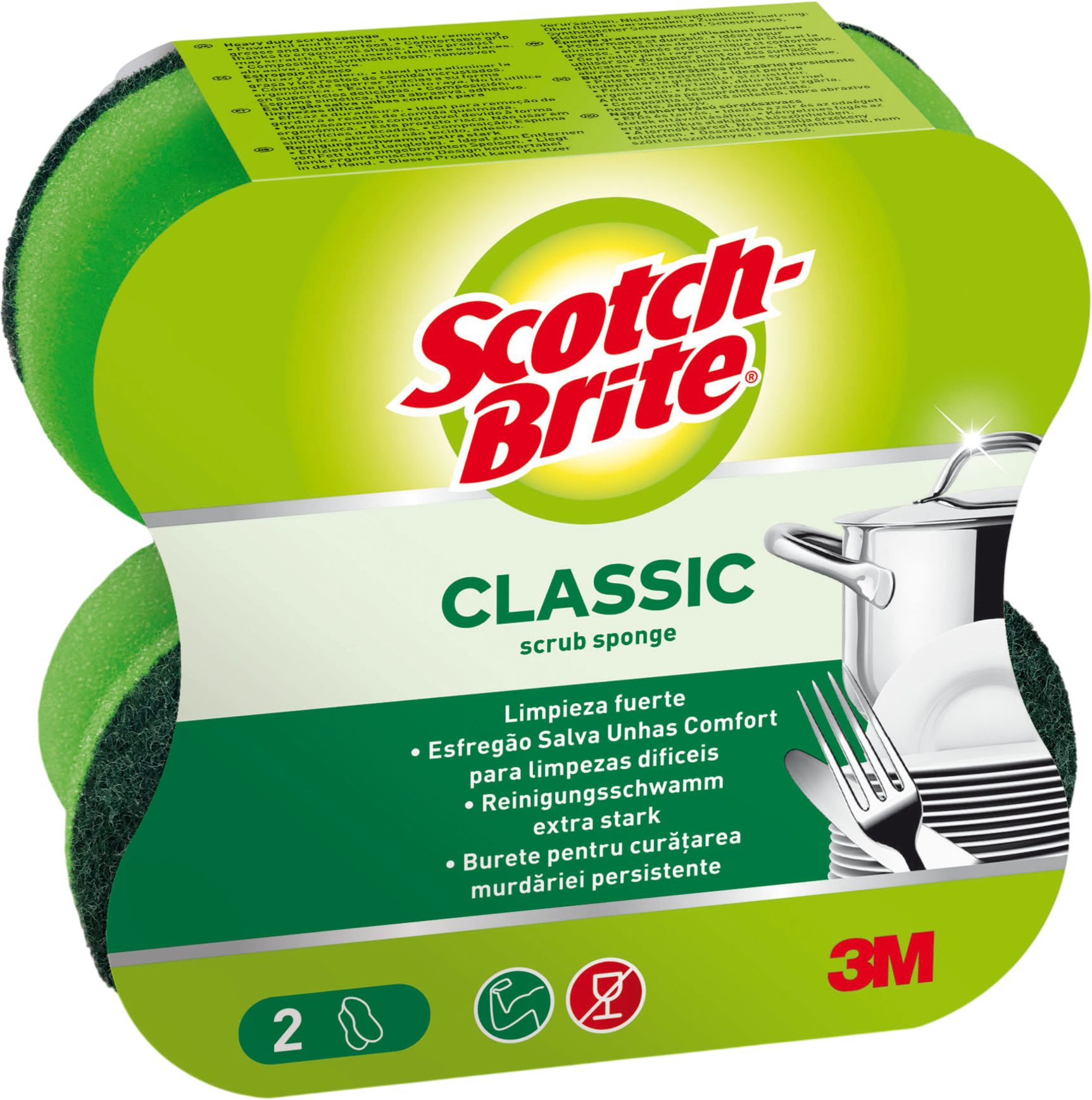 3M Scotch-Brite® Classic Nail Saver - Umývacia hubka šetriaca nechty 2 ks