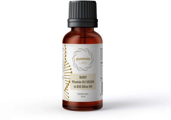 Puravia LABS Vitamín D3 Vegan pre deti v bio olivovom oleji 30 ml