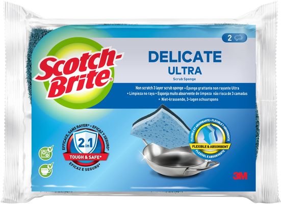 3M Nexcare Scotch-Brite® Delicate Ultra nepoškriabajúce hubky 2 ks