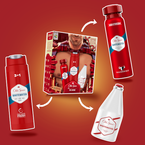 Old Spice Whitewater Ironman darčeková sada s deodorantom v spreji 150ml, sprchovým gélom 250ml a vodou po holení 100ml
