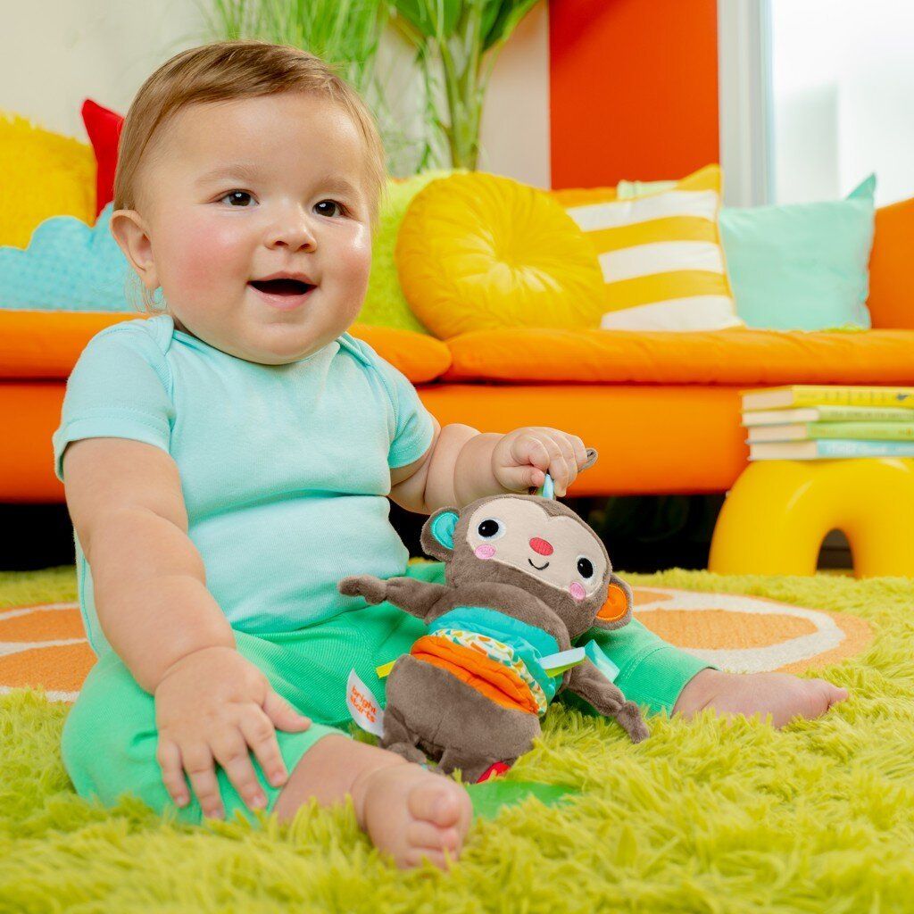 Bright Starts Hračka s melódiou na C krúžku Pull, Play & Boogie™ opice 0m+