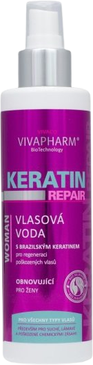 VivaPharm Keratínová vlasová voda obnovujúca pre ženy 200 ml