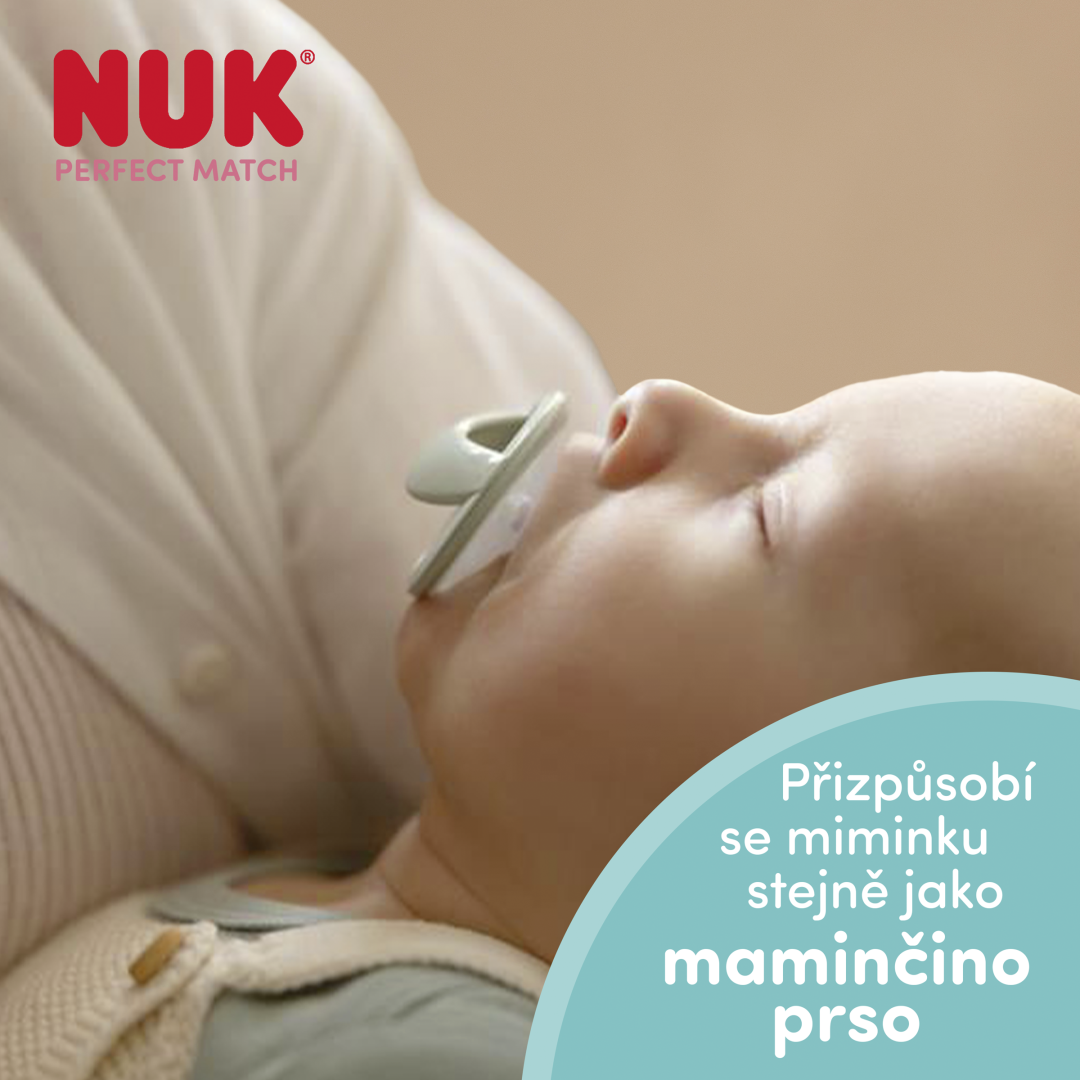 Nuk Cumlík Perfect Match BEIGE/RED 0-6m BOX 2 ks