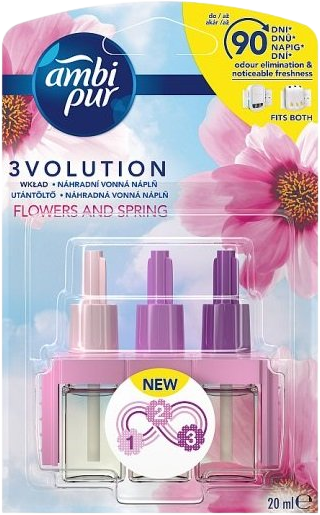 Ambipur 3 Volution Flowers & Spring elektrický osviežovač náplň 20 ml