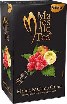 Biogena Majestic Tea Malina & Camu Camu bylinný čaj 20 x 2.5 g