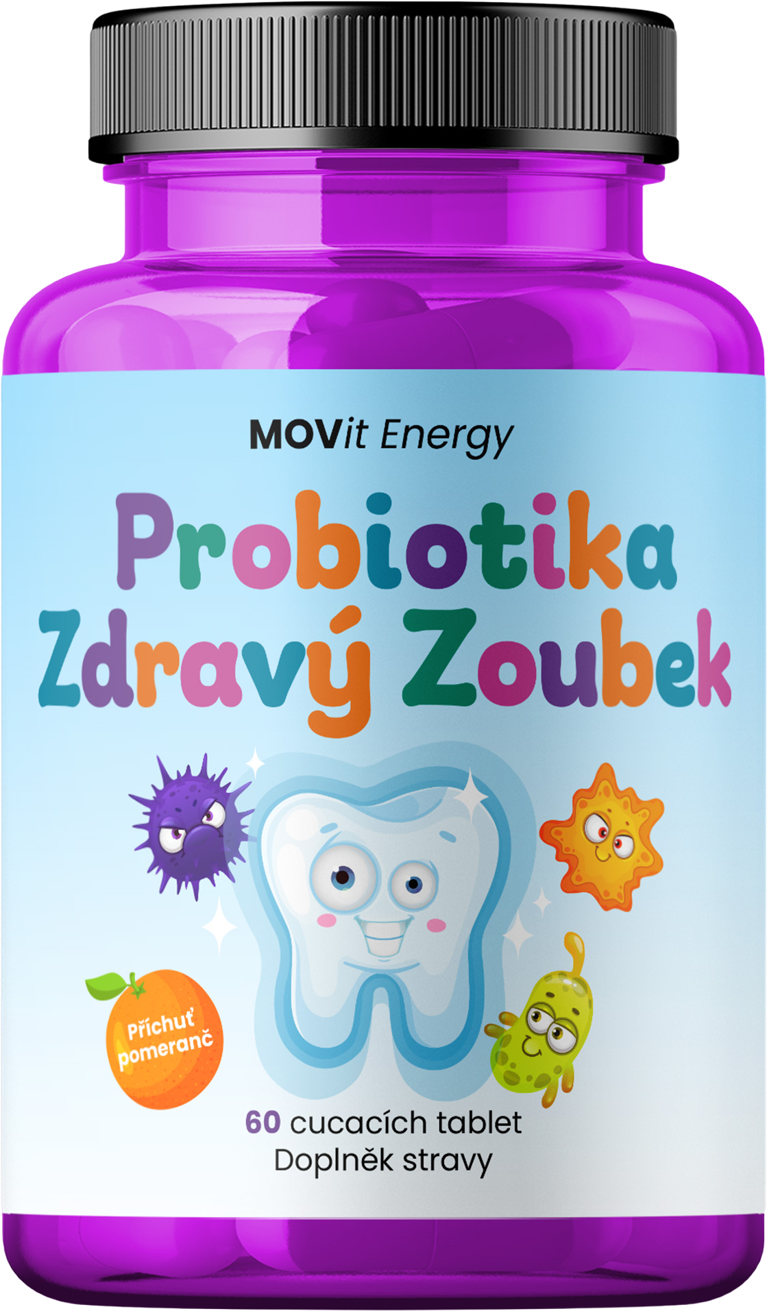 MOVit Energy Probiotiká pre deti ZDRAVÝ ZÚBOK 60 tabliet