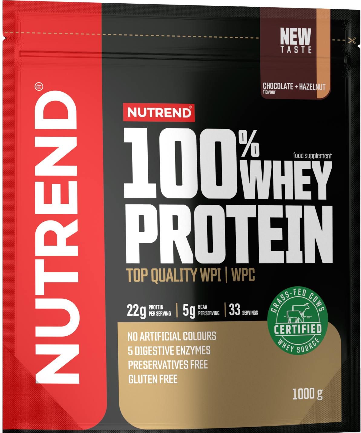 Nutrend 100% Whey Protein Čokoláda/lieskový orech 1000 g