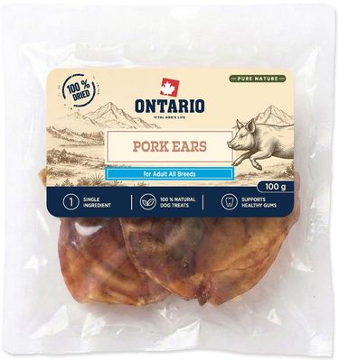 Ontario Pochúťka Pure Nature sušené bravčové uši 100 g