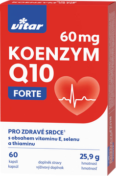 Vitar Koenzým Q10 60 mg + E + Se + thiamin 60 kapsúl
