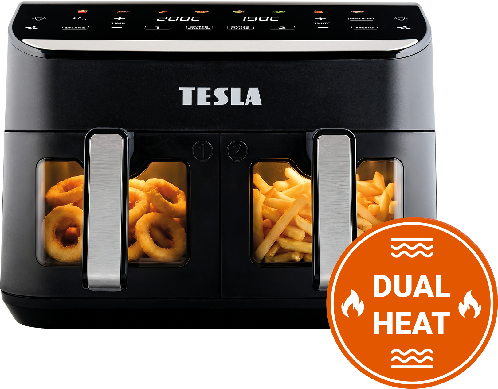 Tesla AirCook DualHeat QD464 XXL - multifunkčná duálna digitálna teplovzdušná fritéza