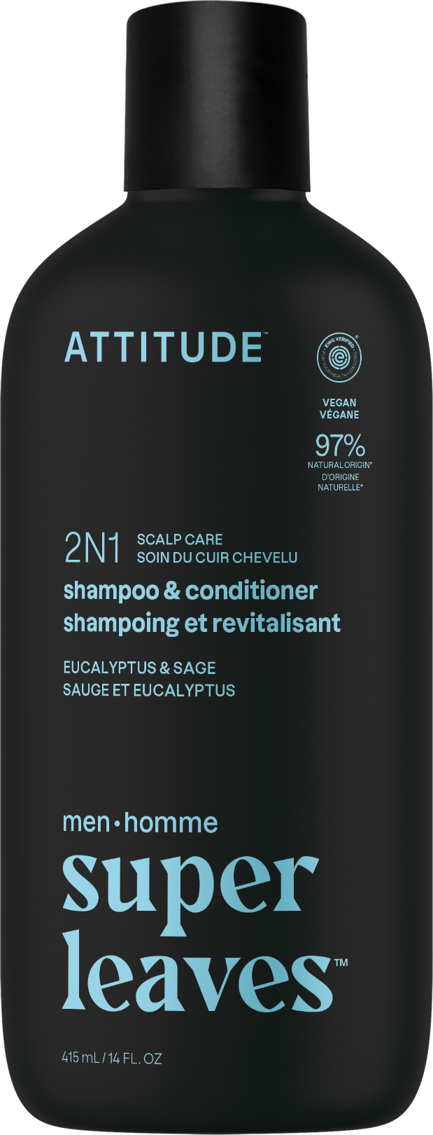 Attitude Pánsky zklidňující šampon a kondicionér 2v1 Super leaves Eukalyptus a Šalvěj 415 ml