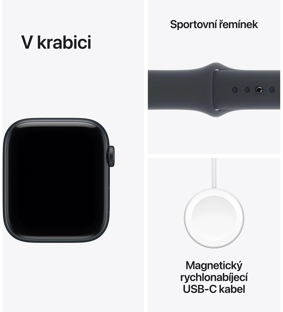 Apple Watch SE 3 Cellular 40mm Temne atramentový hliník s atramentovým športovým remienkom M/L