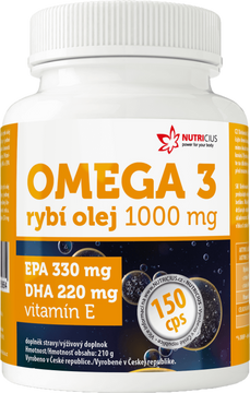 Nutricius Omega 3 Rybí olej 1000 mg EPA 330 mg/DHA 220 mg 150 kapsúl