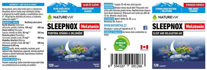 NatureVia Melatonín 120 kapsúl