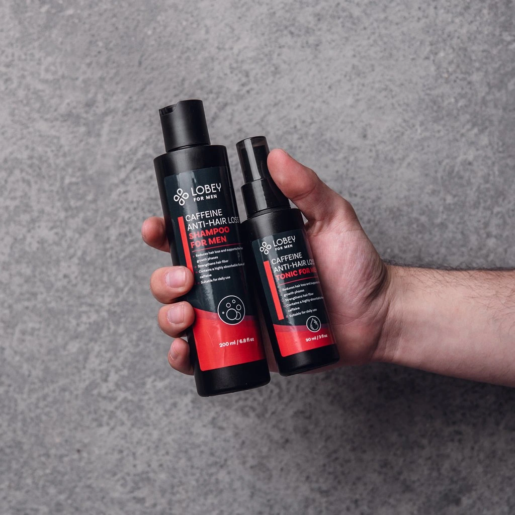 Lobey Kofeínový šampón proti padaniam vlasov pre mužov 200 ml