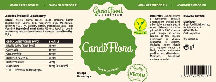 GreenFood Nutrition CandiFlora 90 kapsúl